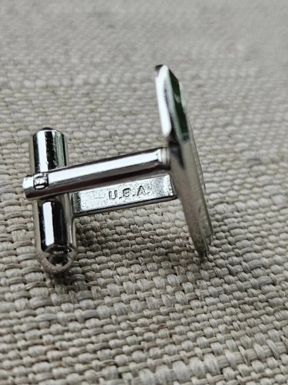 Vintage Hickok Men Cuff Links Silver Tone Shirt Cufflinks Stud Made in USA